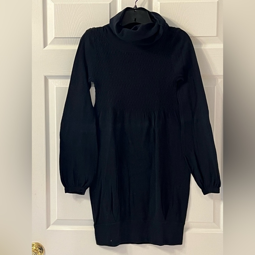 Black turtleneck sweater dress